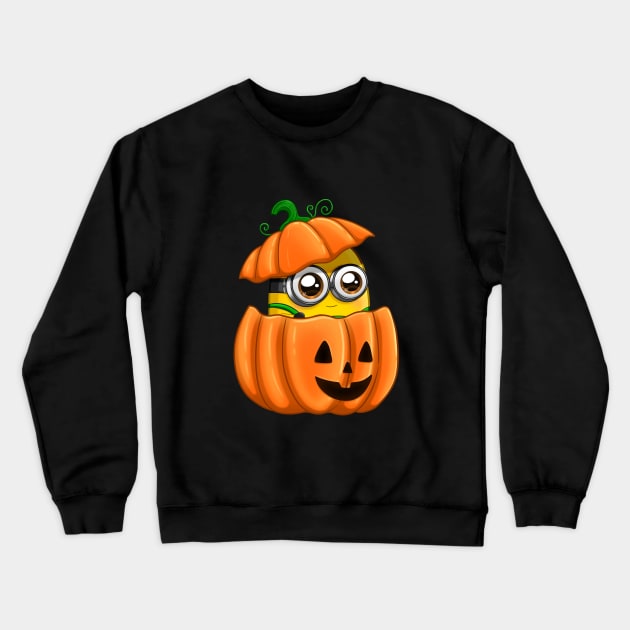 Halloween Pumpkin Minion Crewneck Sweatshirt by halegrafx